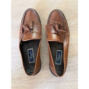 Bragano Cole Haan Mens 10.5 M Brown Leather Kiltie Tassel Loafers Italy 06126